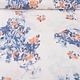 Printed Cotton Linnenlook Roses Blue Orange