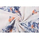 Estampado Algodón Efecto Lino Rosas Azul Naranja Estampado Algodón Efecto Lino Rosas Azul Naranja