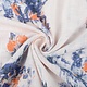 Gemustert Baumwolle Leinenlook Rosen Blau Orange