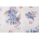 Estampado Algodón Efecto Lino Rosas Azul Naranja Estampado Algodón Efecto Lino Rosas Azul Naranja