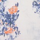 Printed Cotton Linnenlook Roses Blue Orange