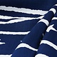 Gemustert Leinenlook Star Striped Navy