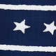 Gemustert Leinenlook Star Striped Navy