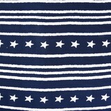Tejido con Aspecto de Lino Estampado Estrella a Rayas Azul Marino Tejido con Aspecto de Lino Estampado Estrella a Rayas Azul Marino