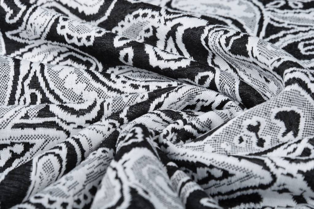 Jacquard de Punto Oriental Negro Blanco Jacquard de Punto Oriental Negro Blanco