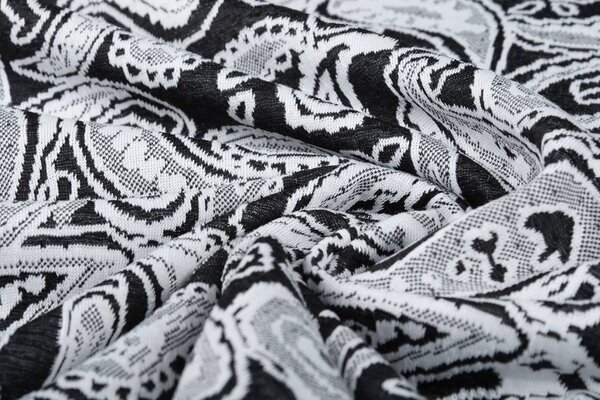 Jacquard de Punto Oriental Negro Blanco Jacquard de Punto Oriental Negro Blanco