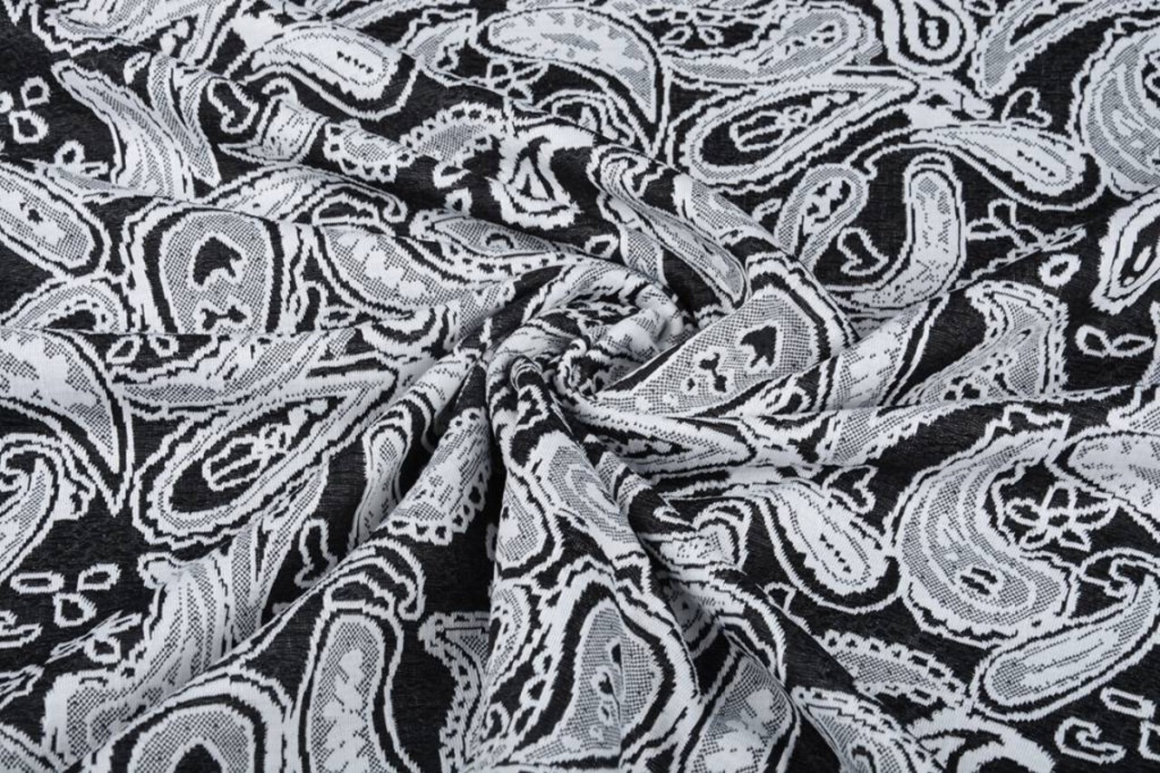 Jacquard de Punto Oriental Negro Blanco Jacquard de Punto Oriental Negro Blanco
