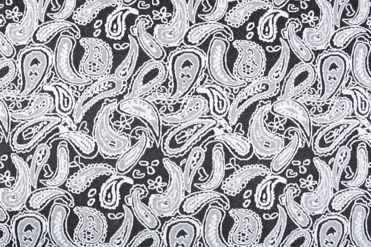 Jacquard Tricoté Oriental Noir et Blanc