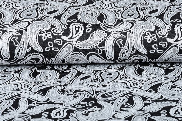 Jacquard de Punto Oriental Negro Blanco Jacquard de Punto Oriental Negro Blanco