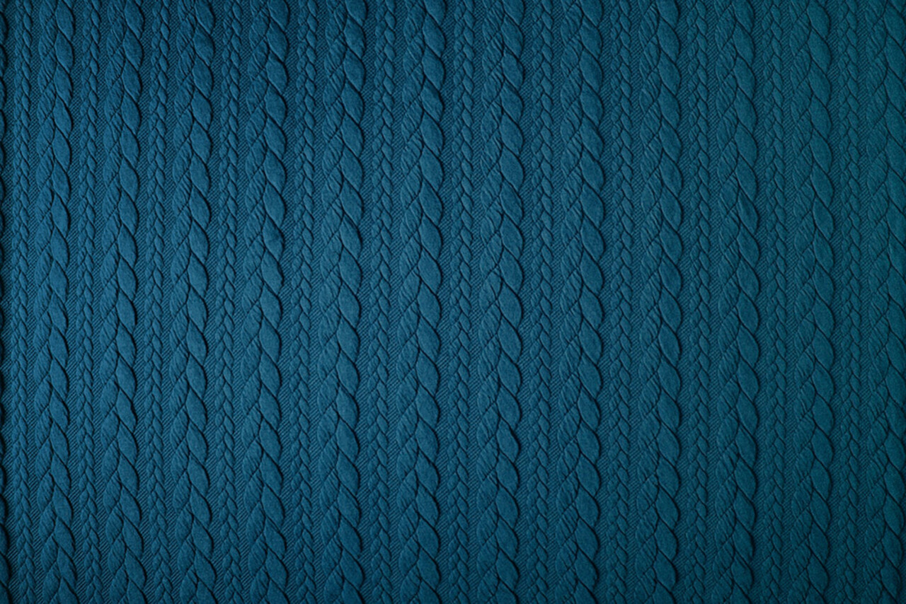 Tricoté Torsade Tissu Jersey Pétrole Tricoté Torsade Tissu Jersey Pétrole