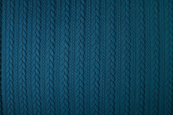 Gebreide kabel stof tricot Petrol