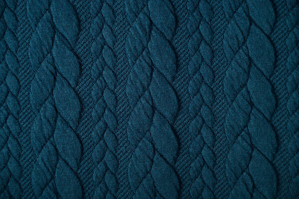 Gebreide kabel stof tricot Petrol