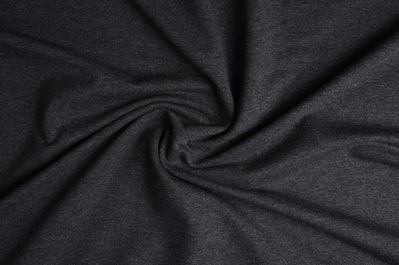 Oeko-Tex®  French Terry Donker grijs melange Oeko-Tex®  French Terry Donker grijs melange