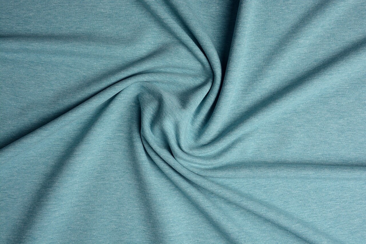 Oeko-Tex® French Terry Licht Petrol Melange Oeko-Tex® French Terry Licht Petrol Melange