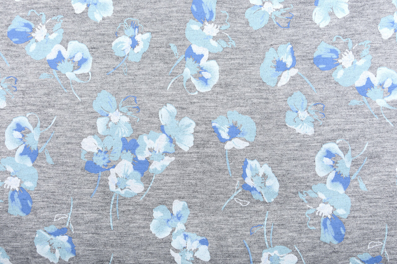 Jersey Viscose Viooltjes Gris Melange Jersey Viscose Viooltjes Gris Melange