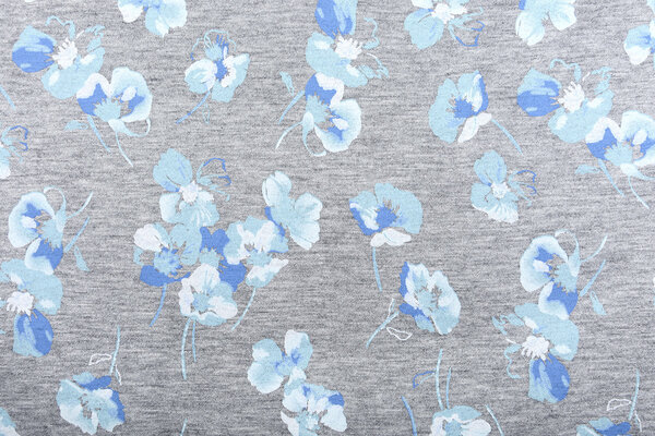 Viscosa Jersey Viooltjes Grigio Mélange Viscosa Jersey Viooltjes Grigio Mélange