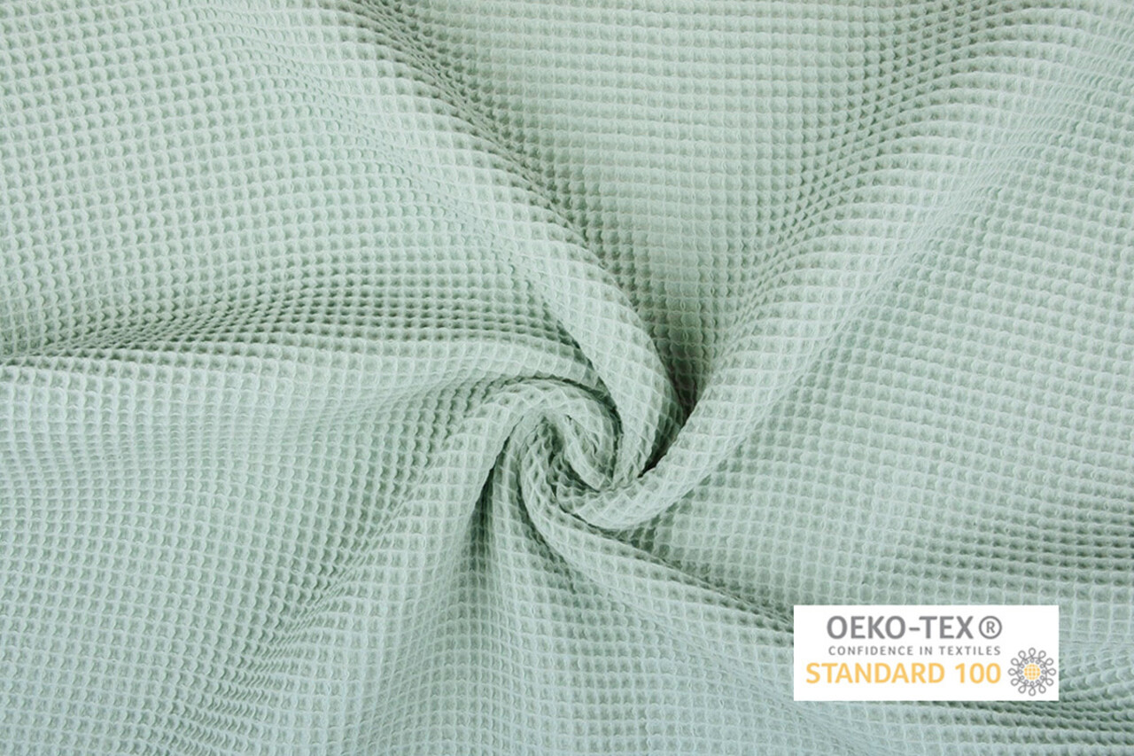 Oeko-Tex®  Waffelpiqué Baumwolle Alt mint