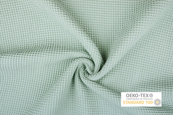 Oeko-Tex®  Wafel Katoen Oud mint Oeko-Tex®  Wafel Katoen Oud mint