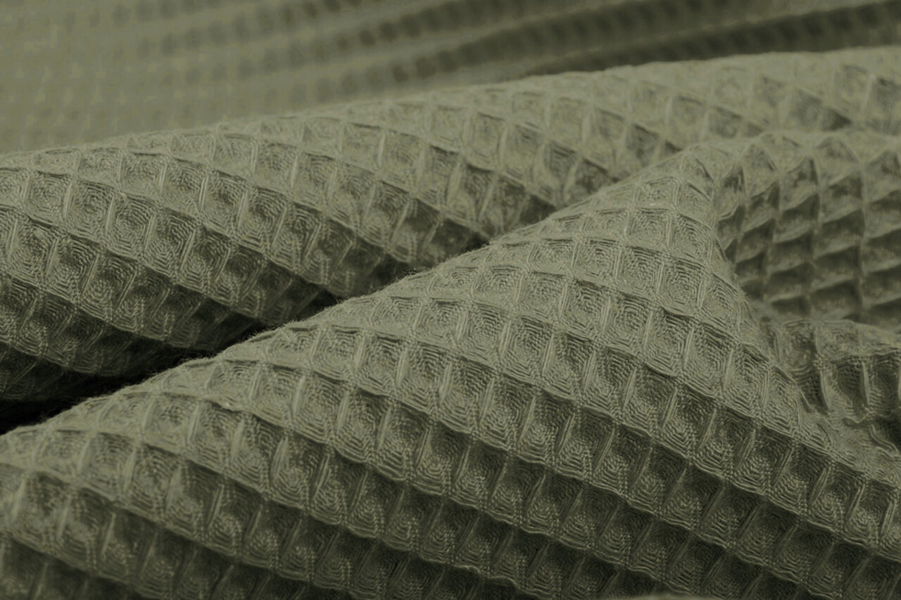 Oeko-Tex® Wafel Katoen Licht Army groen Oeko-Tex® Wafel Katoen Licht Army groen