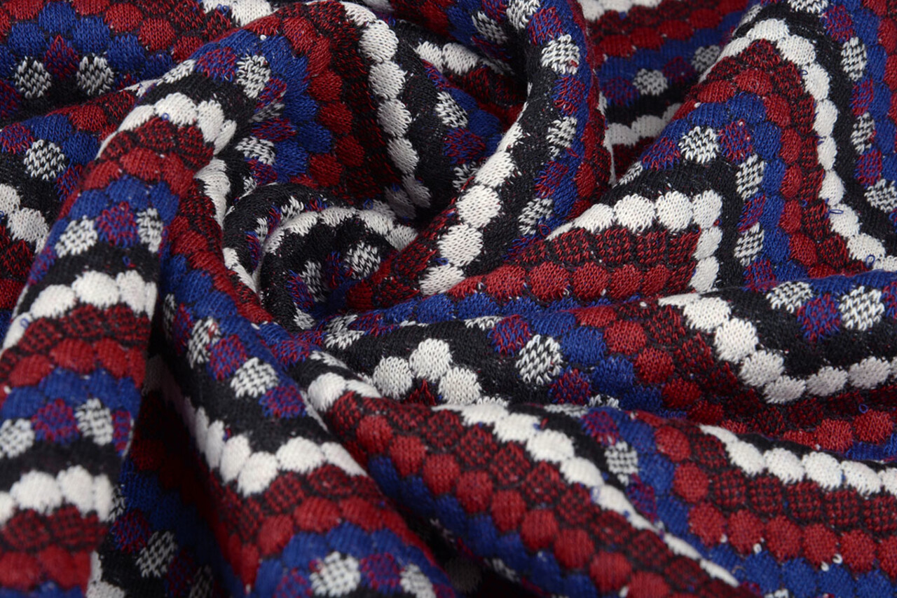 Jacquard Tricoté Pois Bordeaux