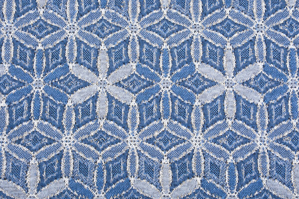 Jacquard gestrickt Lurex Blumen Blau Jacquard gestrickt Lurex Blumen Blau
