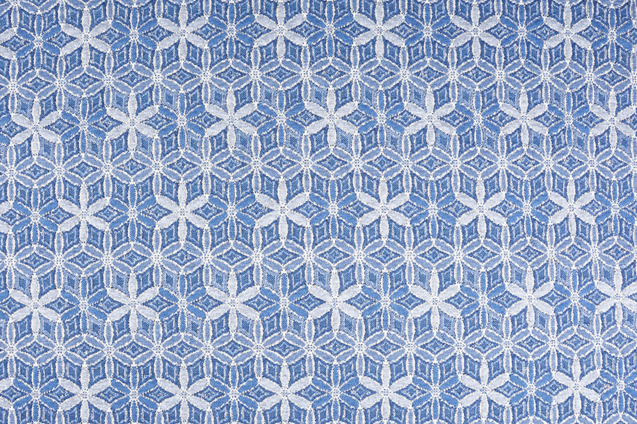 Jacquard Knitted Lurex Flowers Blue Jacquard Knitted Lurex Flowers Blue