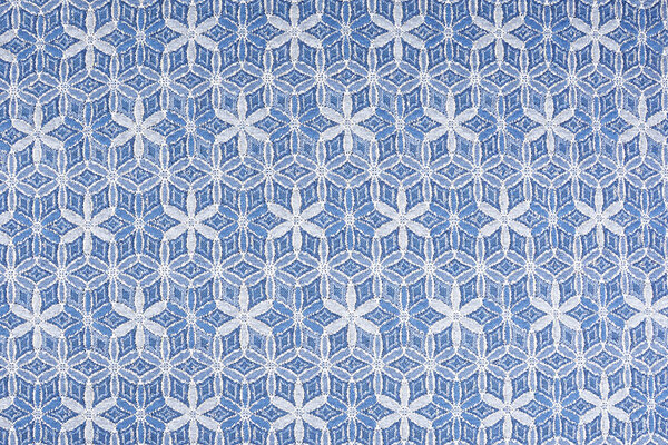 Jacquard gestrickt Lurex Blumen Blau Jacquard gestrickt Lurex Blumen Blau