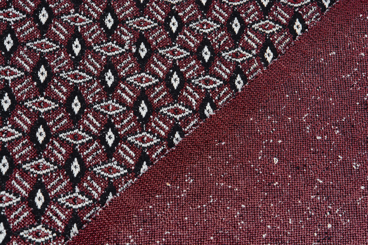 Jacquard Tricoté Diamand Bordeaux