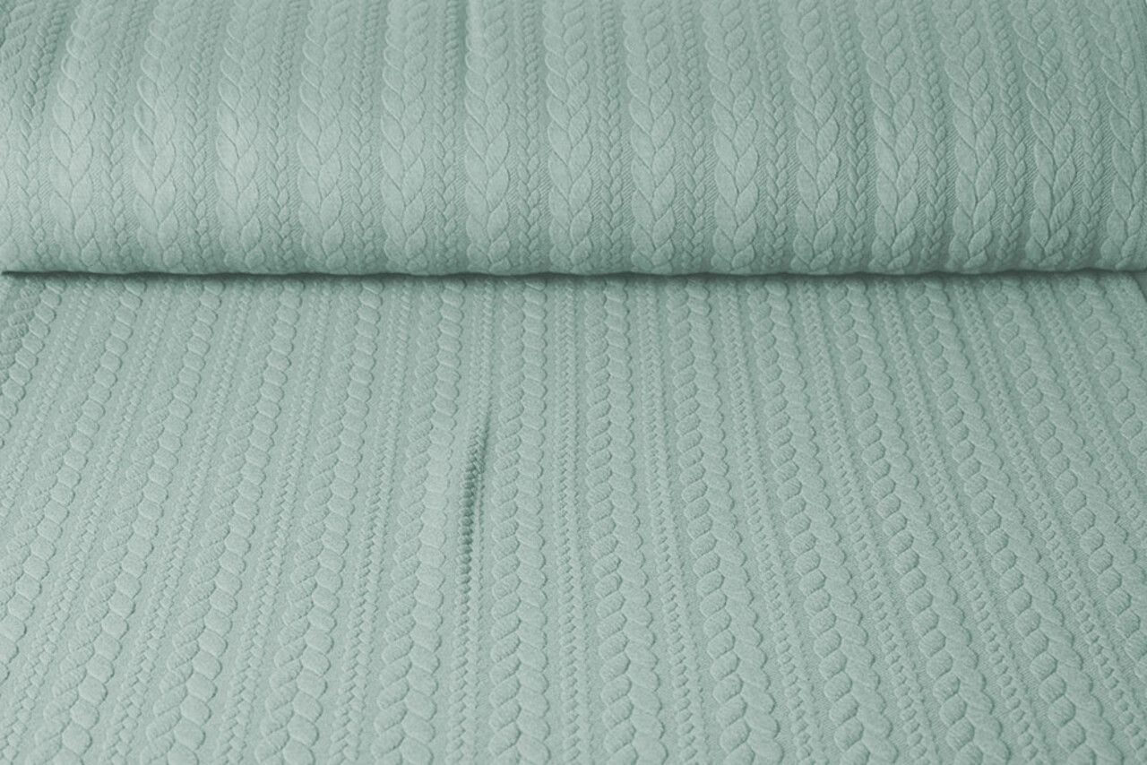 Knitted Cable fabric tricot Light Mint
