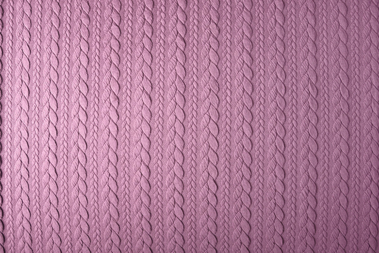 Gebreide kabel stof tricot Donker oud roze