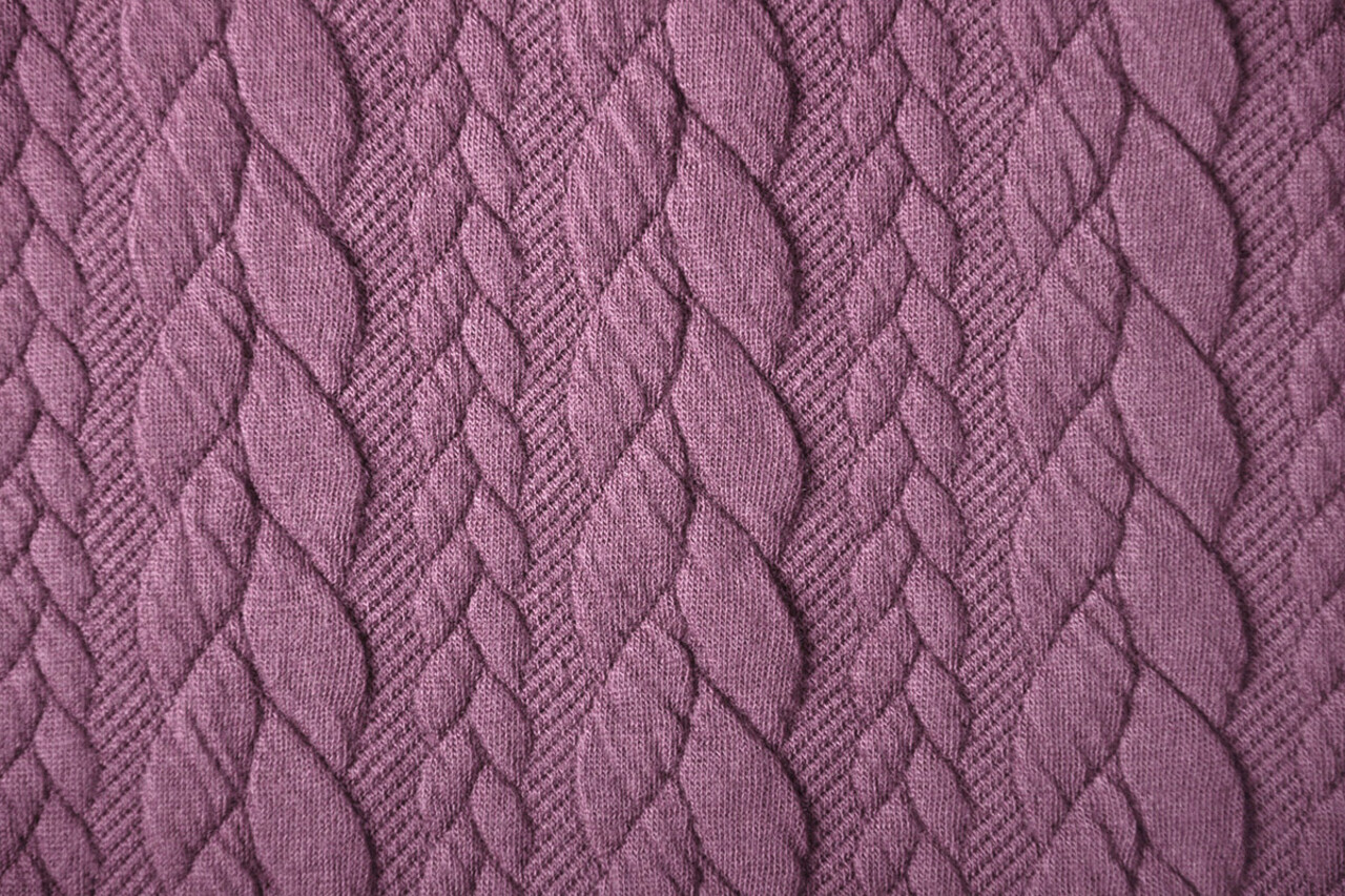 Knitted Cable fabric tricot Dark Old Pink