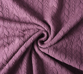 Tricoté Torsade Tissu Jersey Vieux Rose Foncé Tricoté Torsade Tissu Jersey Vieux Rose Foncé