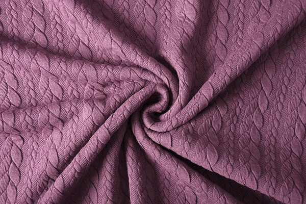 Gebreide kabel stof tricot Donker oud roze Gebreide kabel stof tricot Donker oud roze