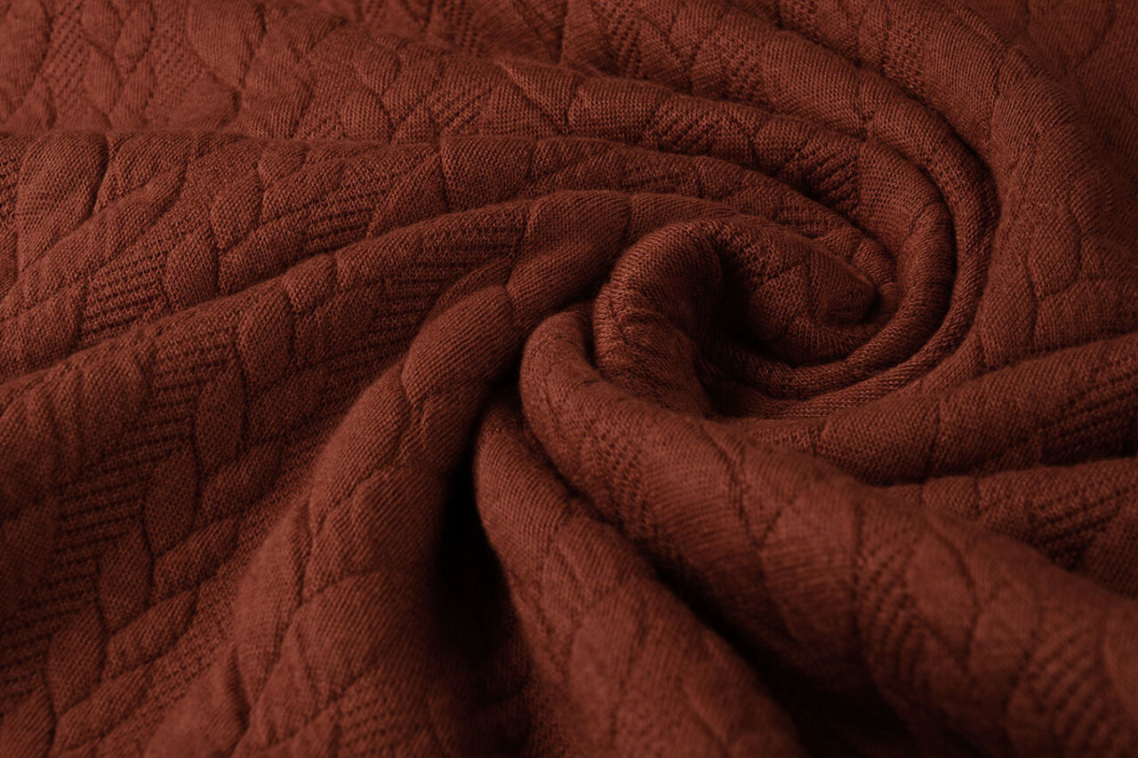 Knitted Cable fabric tricot Brique