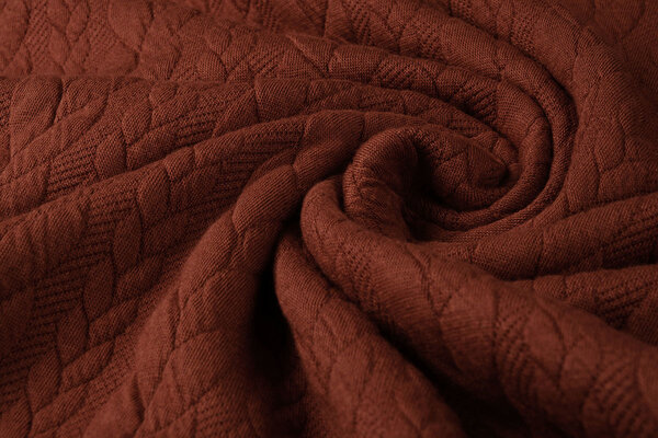 Knitted Cable fabric tricot Brique