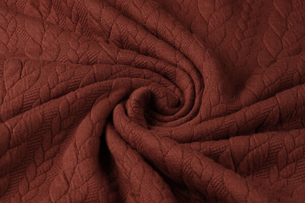 Knitted Cable fabric tricot Brique