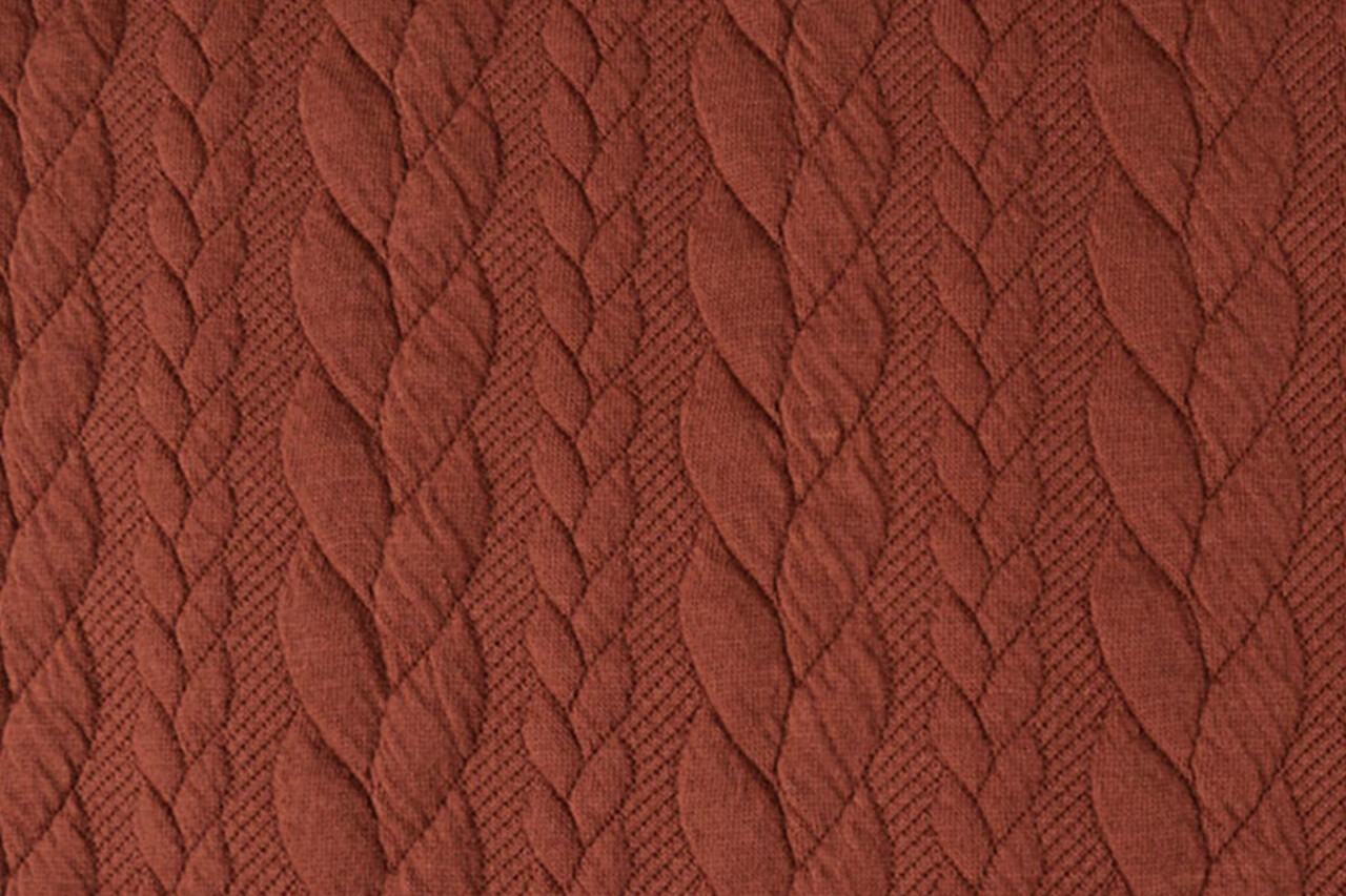Knitted Cable fabric tricot Brique