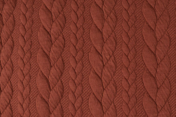 Knitted Cable fabric tricot Brique