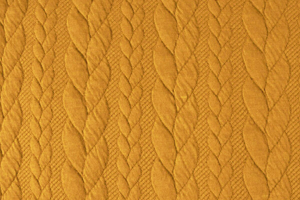 A Maglia Treccia Tessuto Maglia Scuro Ocra