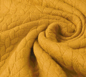 Knitted Cable fabric tricot Dark Oker