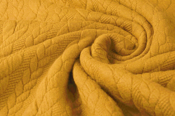 Gebreide kabel stof tricot Donker Oker