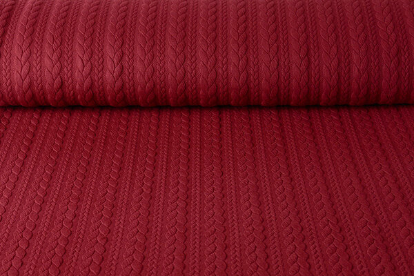 Tricoté Torsade Tissu Jersey Rouge Tricoté Torsade Tissu Jersey Rouge