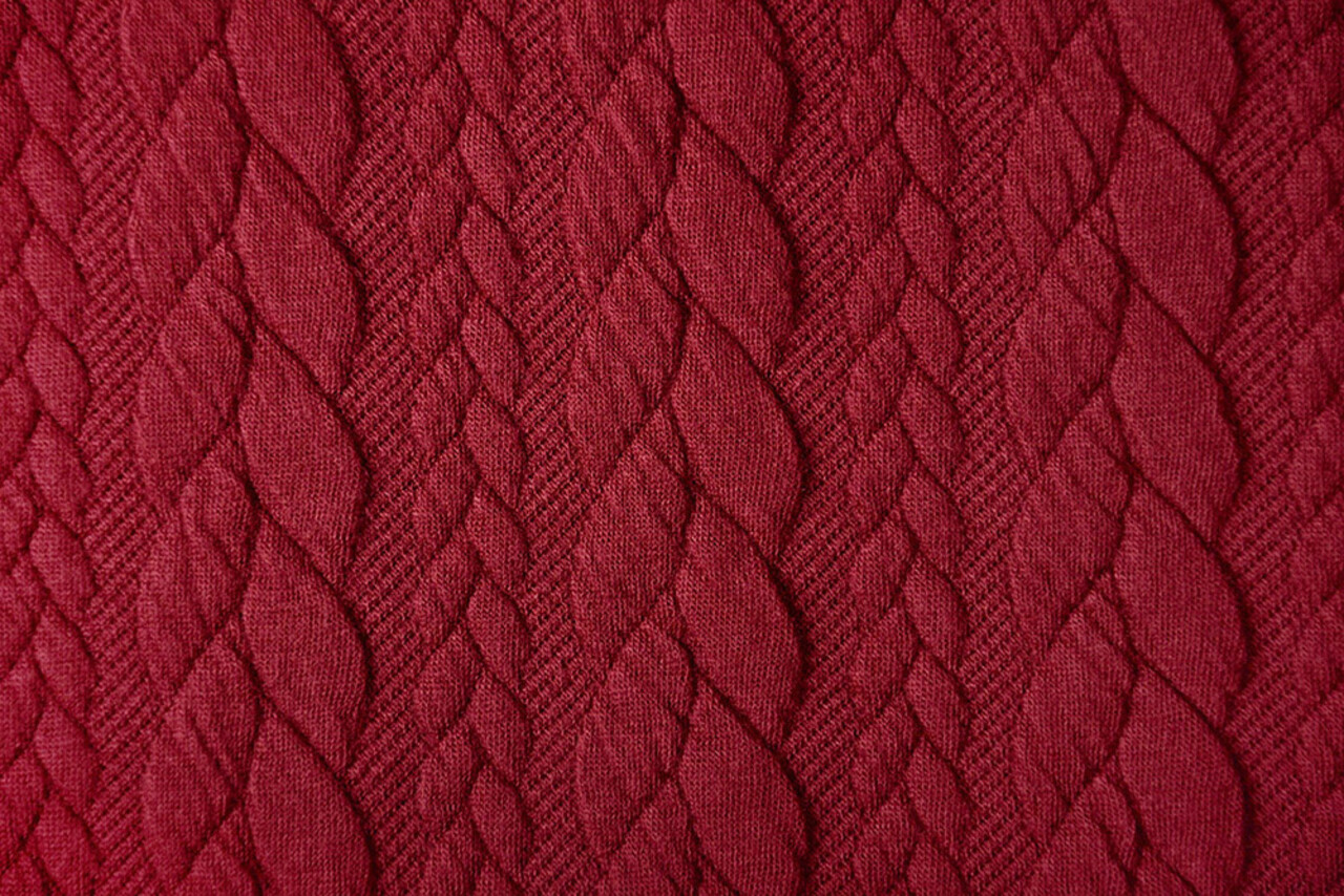 Tricoté Torsade Tissu Jersey Rouge Tricoté Torsade Tissu Jersey Rouge