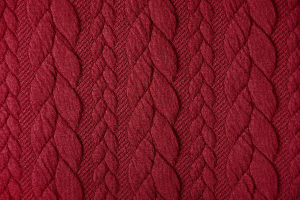 Gebreide kabel stof tricot Rood