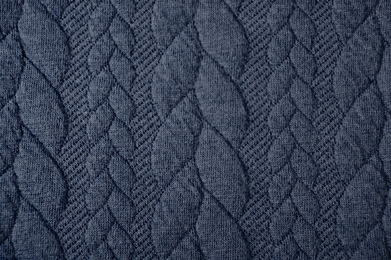 Tricoté Torsade Tissu Jersey Foncé Jeans Tricoté Torsade Tissu Jersey Foncé Jeans