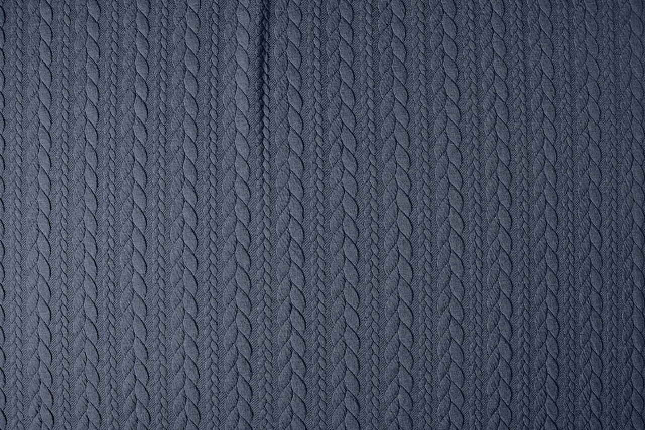 A Maglia Treccia Tessuto Maglia Denim Scuro