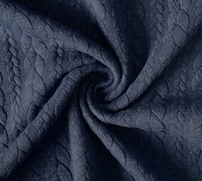 Knitted Cable fabric tricot Dark Jeans