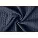 A Maglia Treccia Tessuto Maglia Denim Scuro