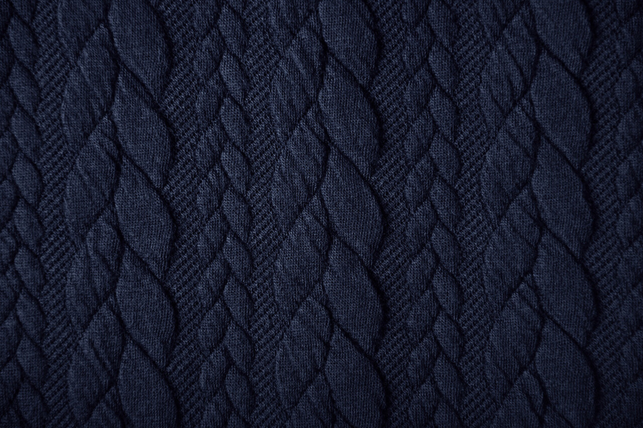 A Maglia Treccia Tessuto Maglia Blu Navy A Maglia Treccia Tessuto Maglia Blu Navy