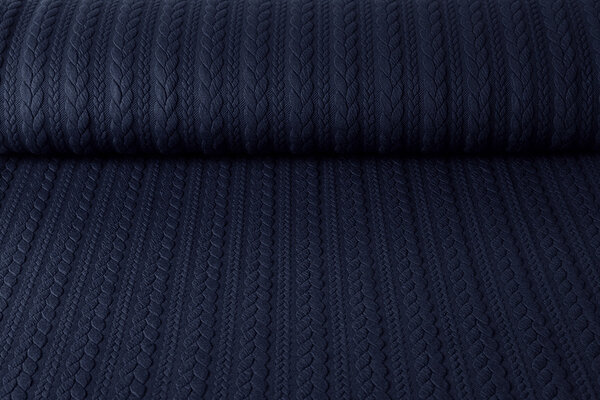 Knitted Cable fabric tricot Marine